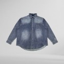 Men'S Long Sleeve Blue Shirts High Quality Button up Shirts Cotton Casual Shirt