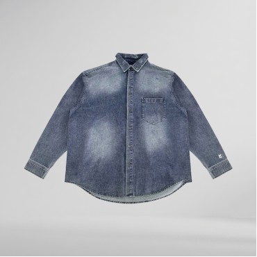 Men'S Long Sleeve Blue Shirts High Quality Button up Shirts Cotton Casual Shirt