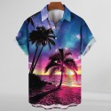 Summer Hawaiian Shirts for Men 3D Print Seaside Beach Vacation Shirt