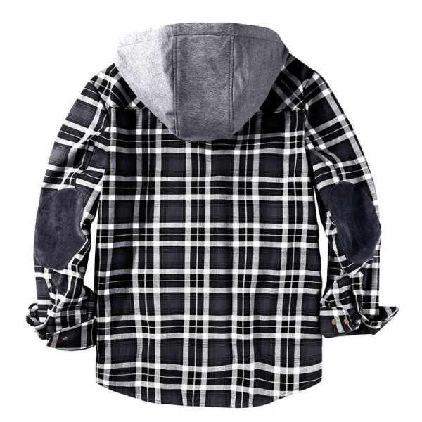 Men's Outdoor Casual Vintage Long Sleeve Plaid Flannel Button Shirt Jacket