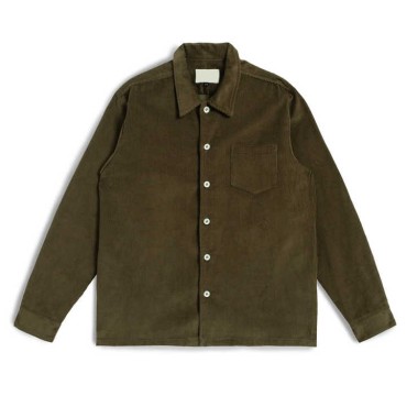 Corduroy Leisure Shirt for Men Long Sleeve Plaid Shirts 100% Cotton