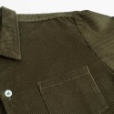 Corduroy Leisure Shirt for Men Long Sleeve Plaid Shirts 100% Cotton
