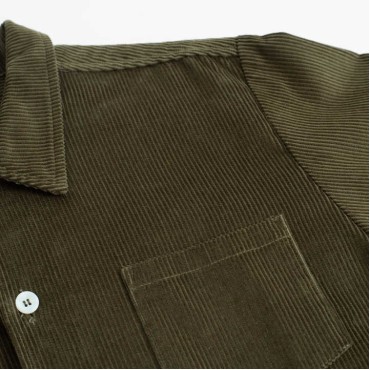 Corduroy Leisure Shirt for Men Long Sleeve Plaid Shirts 100% Cotton
