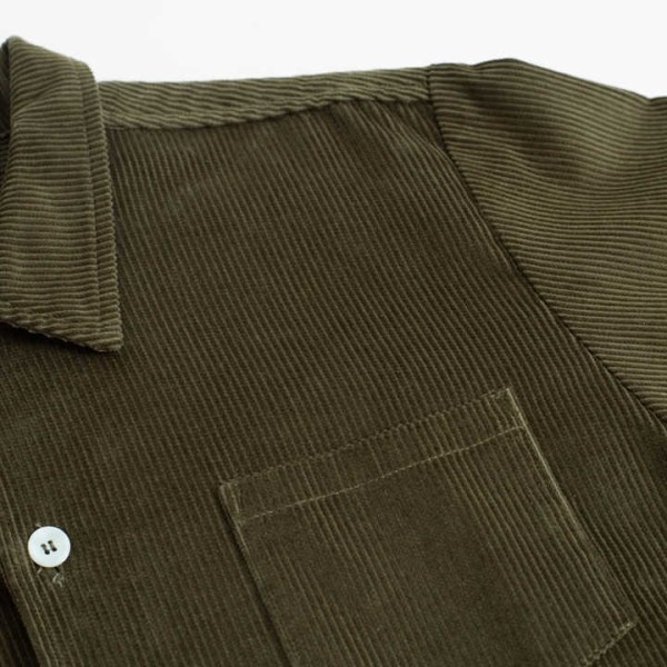 Corduroy Leisure Shirt for Men Long Sleeve Plaid Shirts 100% Cotton