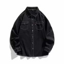 High Quality Men's Vintage Striped Shirt Casual Cotton Formal Work Fishing