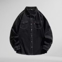 High Quality Men's Vintage Striped Shirt Casual Cotton Formal Work Fishing