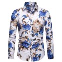 Printing Casual Slim Fit Men Shirts High Quality Hawaii Casual Long Sleeve Shirt