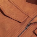 Leather Work Jackets Winter Men's Thick Coats Brown Plus Size Quilted