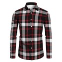Hot Selling Classic Men's Shirt Long Sleeve Striped Geometric Shirt