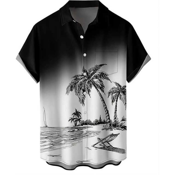 Hawaiian Shirts for Men Loose Short Sleeve Mens Beach Shirts Resort Casual Shirts