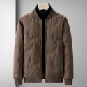 Men's Casual Baseball Collar Winter Jacket Duck Down Zipper Closure