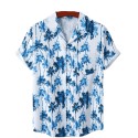 100% Cotton Hawaiian Aloha Shirts for Men Design Casual Beach Button