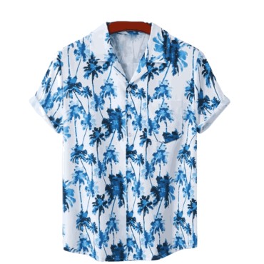 100% Cotton Hawaiian Aloha Shirts for Men Design Casual Beach Button