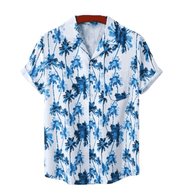100% Cotton Hawaiian Aloha Shirts for Men Design Casual Beach Button