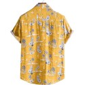 Men's Casual Linen Button Down Shirt Short Sleeve Beach Shirt