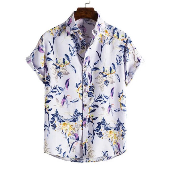 Men's Vintage Style Quick Dry Beach Shirt Breathable Casual Plain Beach Shirts