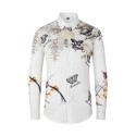 New Luxury Men's Long Sleeve 3D Floral Design England Shirts