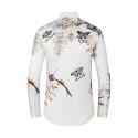 New Luxury Men's Long Sleeve 3D Floral Design England Shirts