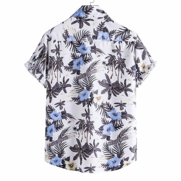 Flower Shirt Men's Short-sleeved Loose Beach Printing Shirt New