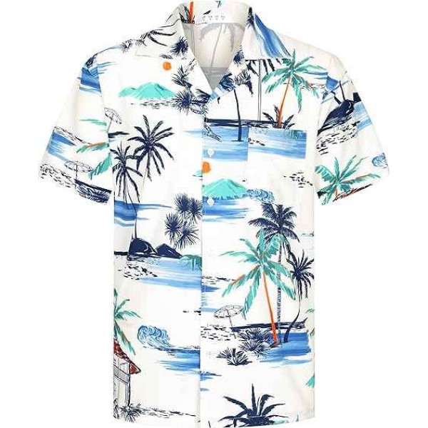 Hot Selling Men's Hawaiian Shirt Stain-Resistant Tropical Beach Shirts