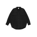 Men's over Size Cotton Corduroy Shirt with round Hem Simple Style