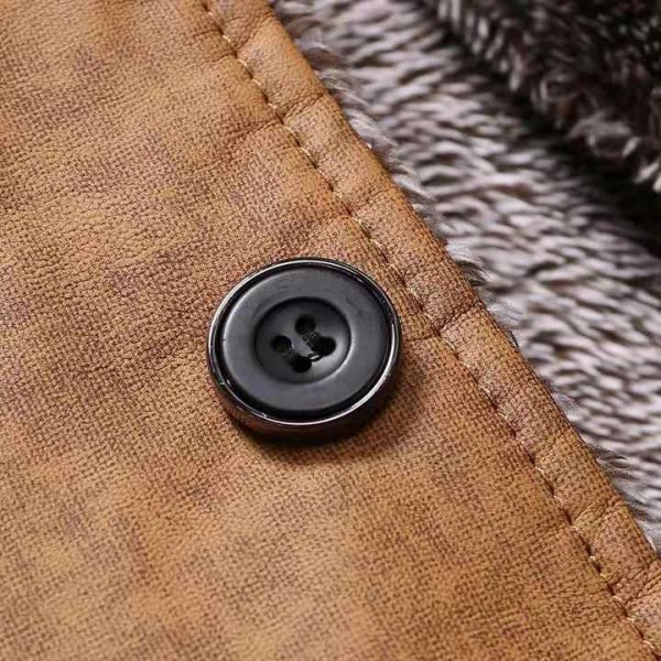 Hot Selling Fashion Mens Clothing Winter Warm Outdoor Leather Jacket