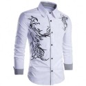Printing Fashion Business Slim Fit Casual Shirts Plus Size