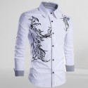 Printing Fashion Business Slim Fit Casual Shirts Plus Size