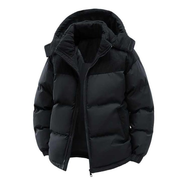 Men's Waterproof Parka Thick Warm Fleece-Lined Cotton-Padded Jacket