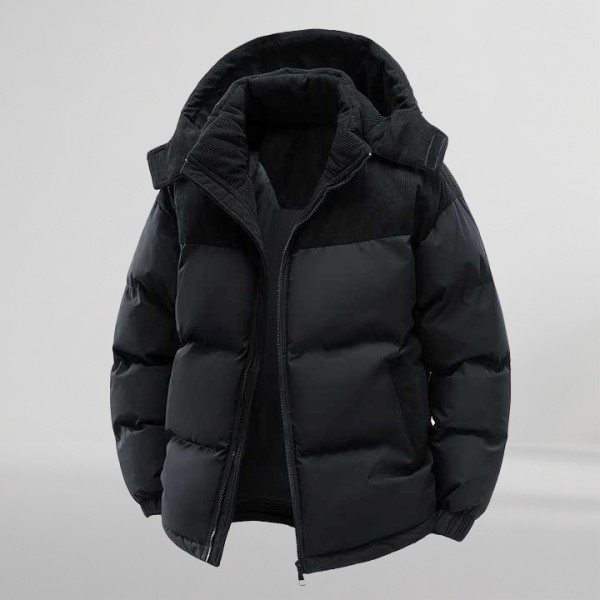 Men's Waterproof Parka Thick Warm Fleece-Lined Cotton-Padded Jacket