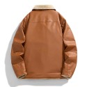 Lamb cashmere autumn and winter new thick leather trend retro motorcycle coat