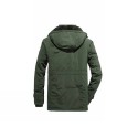 Men's Winter Windproof Parka Jacket Solid Color Zipper Coat