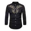Stand up Collar Party Wear Casual Shirts for Men's Long Sleeve Shirt