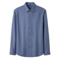 Men's Casual Long-Sleeved Wool Shirt for Spring Autumn Winter-Solid